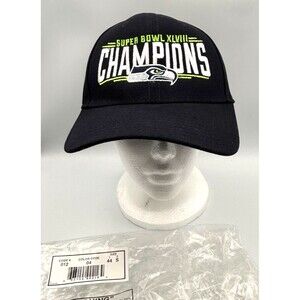 New Era Seattle Seahawks Hat 9FORTY Super Bowl XLVIII Baseball Cap Strapback NWT